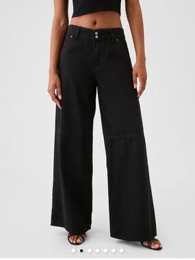 GAP Black Wide-Leg High-Rise Jeans